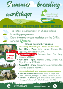 Read more about the article Sheep Ireland & Teagasc Summer Breeding Workshops. Save the dates!