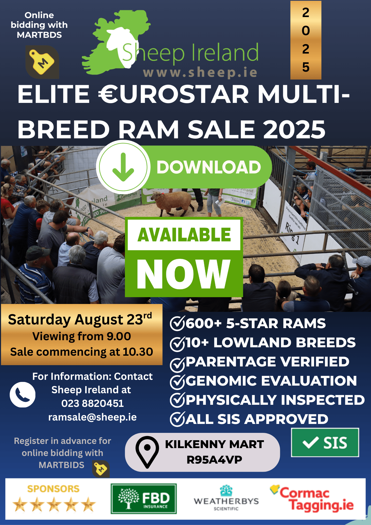 You are currently viewing This Saturday is the Sheep Ireland €uroStar Multi-Breed Ram sale 2025! View the Catalogue here: