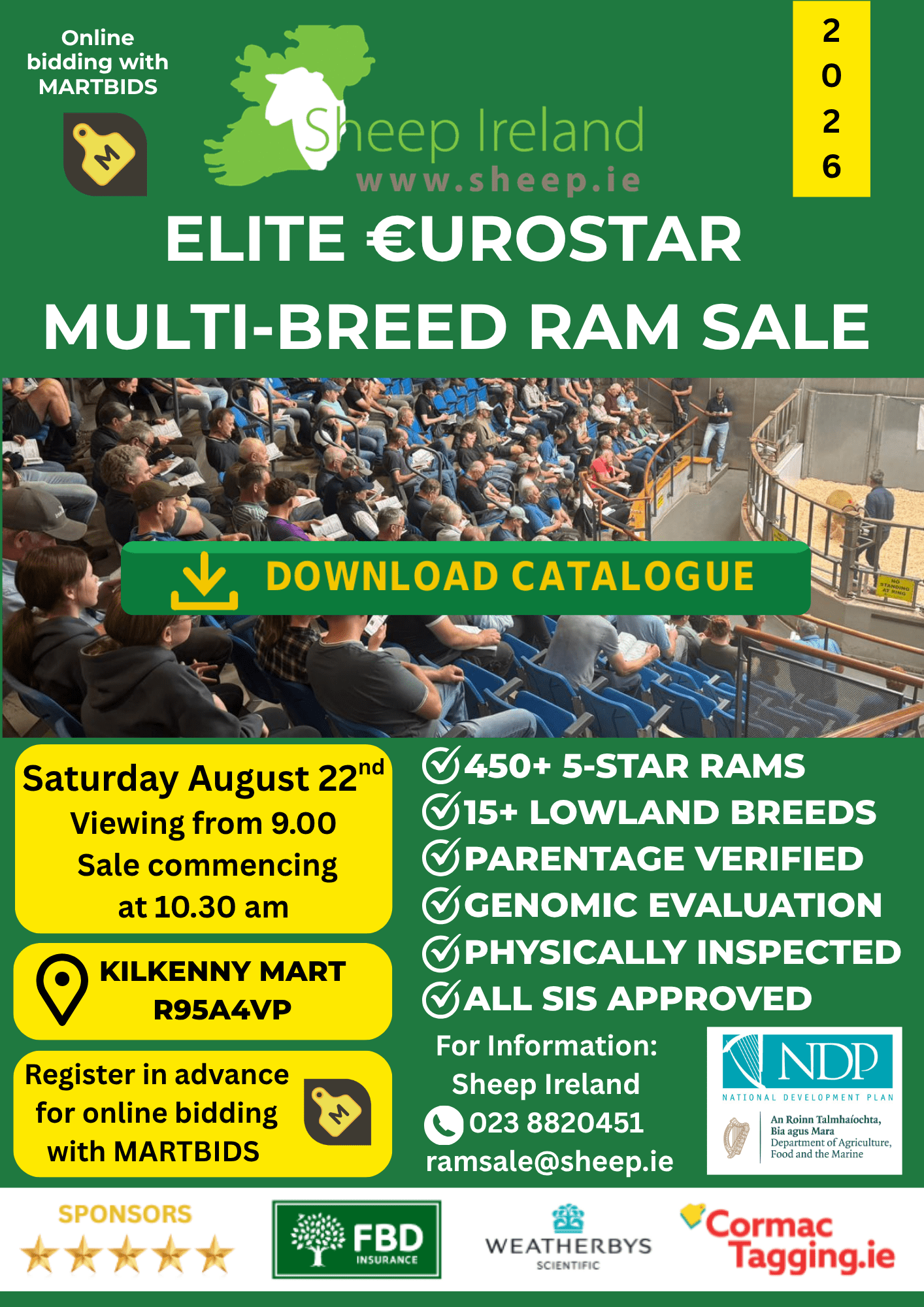 You are currently viewing This Saturday: Sheep Ireland €uroStar Multi-Breed Ram sale 2026! View the Catalogue here