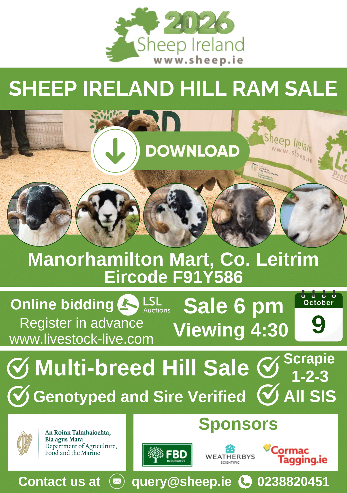 You are currently viewing This Friday 9th! Multi-breed Hill Ram sale 2026. Download catalogue here.